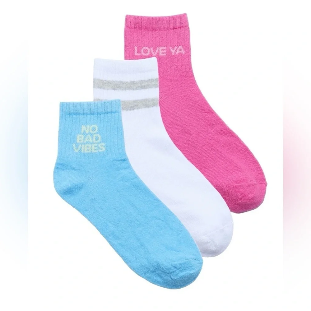 3 No Boundaries Ankle Socks, 3-Pack, Women's, Size 4-10